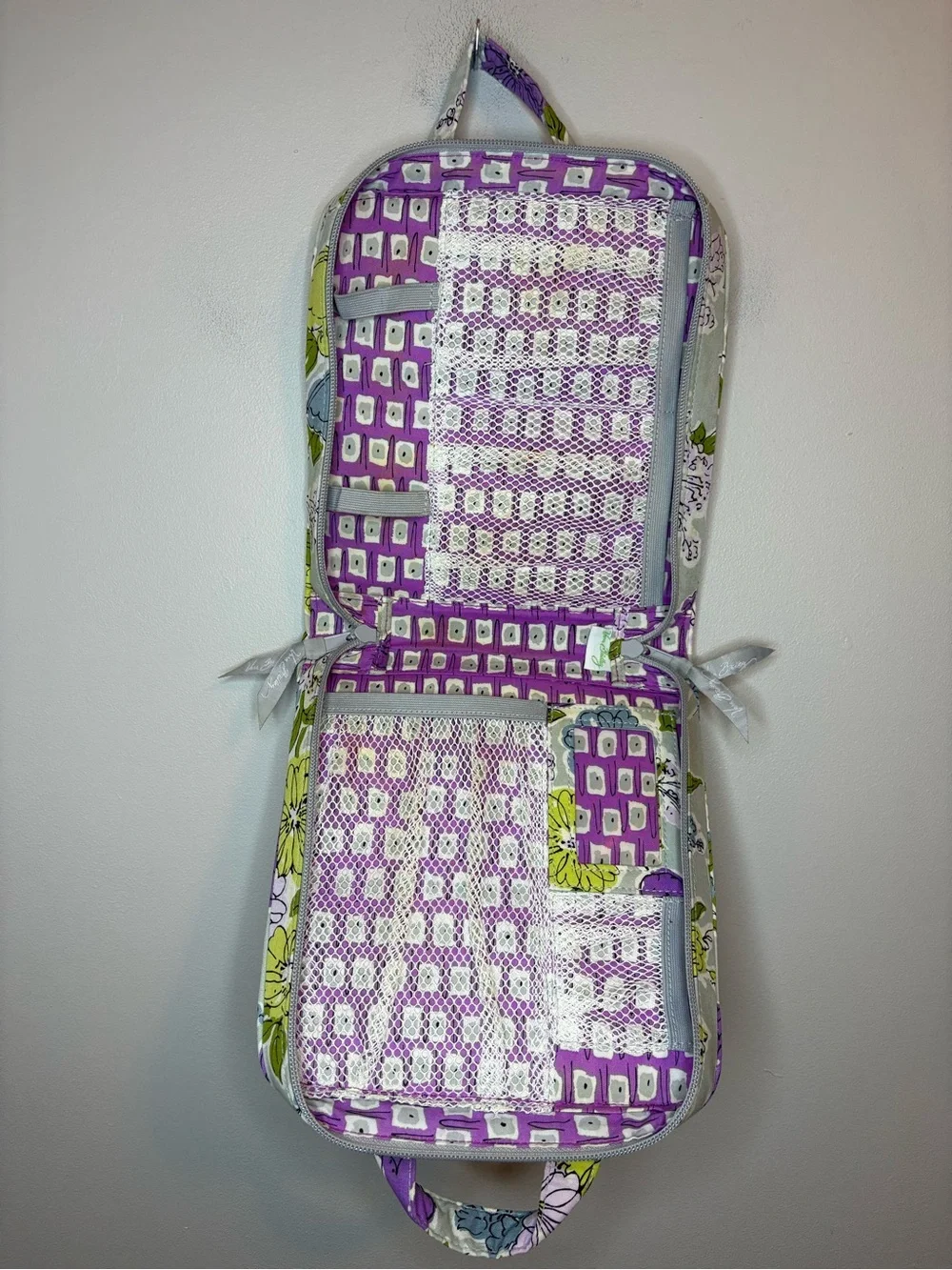 Vera Bradley Watercolor Tech Organizer Floral Quilted Travel Electronics Case